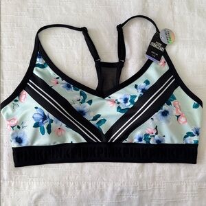 Victoria's Secret PINK Ultimate Lightly Lined Sports Bra with a floral pattern